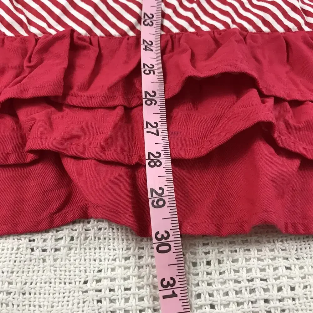 William Sonoma Red & White Stripe American Girl Kitchen Apron w/Ruffle & Bow